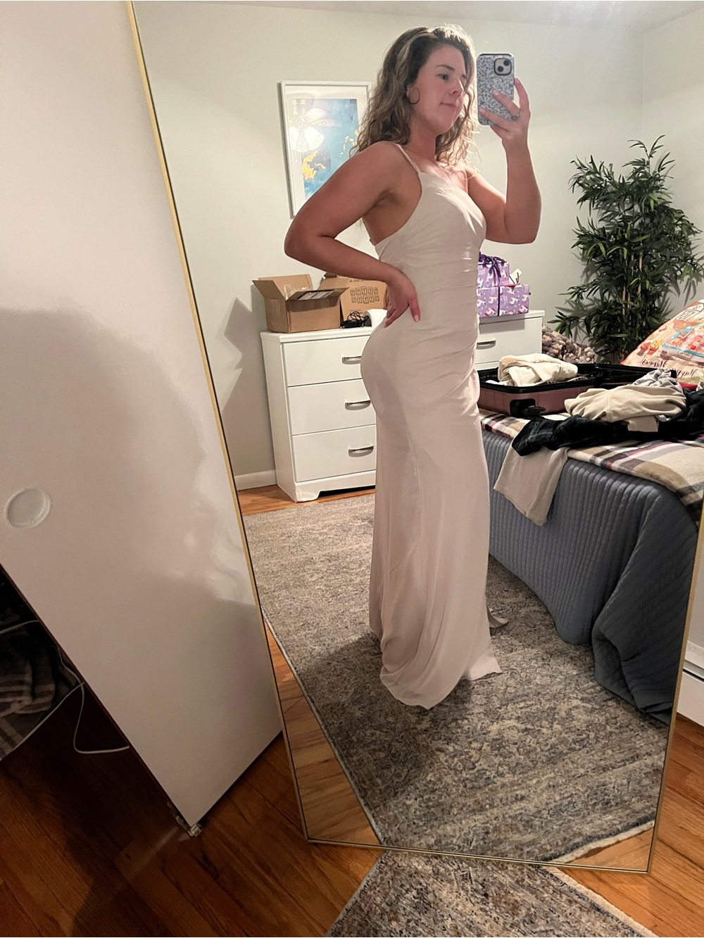 Azazie One-Shoulder Gown in Color Frost - Picture 4 of 6